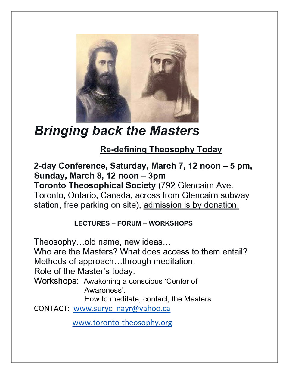 Bringing back the masters flyer